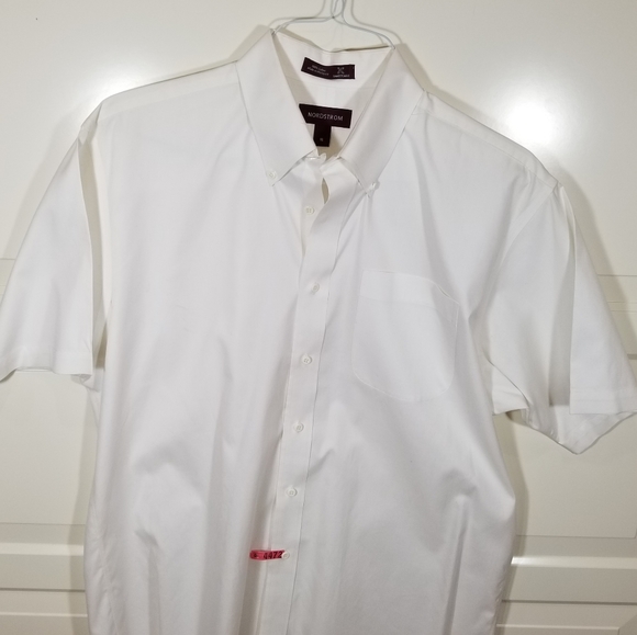 Nordstrom Smartcare White Short Sleeve Shirt 16 - Picture 16 of 16